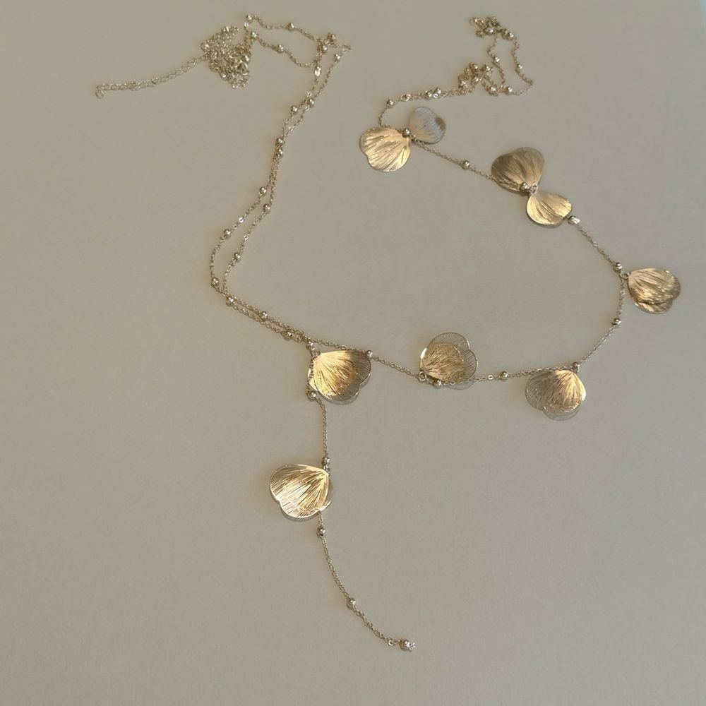 Zara gold leaf-petal chain belt